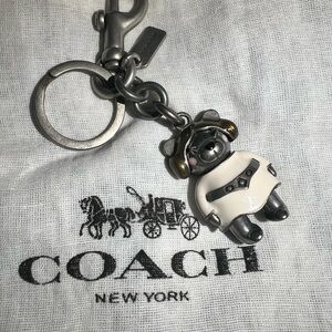 Coach X Star Wars Princess Leia Bear Silver Key fob with Logo Tag